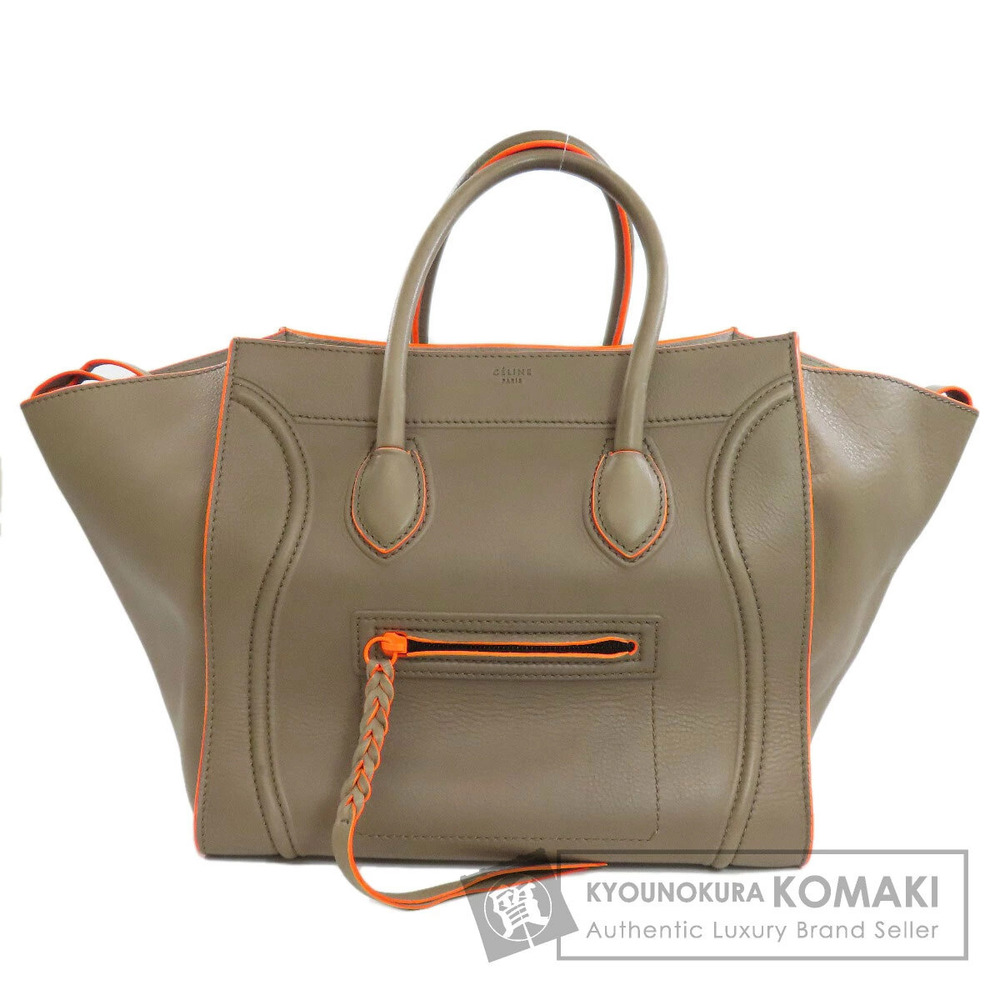 Celine Luggage 2way Leather Phantom Handbag Leather